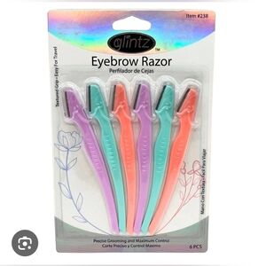 Glintz 6pk Eyebrow Razor Set - Multicolor BNIB